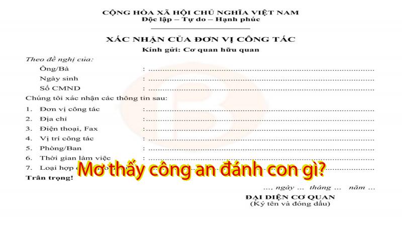 Mơ thấy công an đánh con gì?