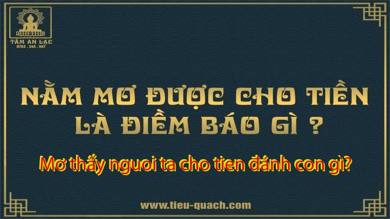 Mơ thấy nguoi ta cho tien đánh con gì?